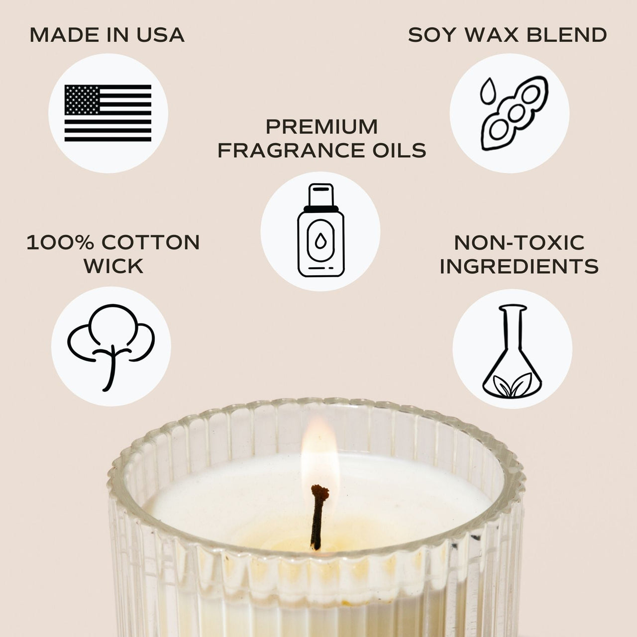 Spa Day Fluted Soy Candle - Ribbed Glass Jar - 11 oz - Tony's Home Furnishings