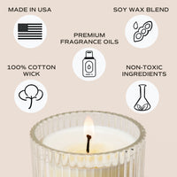 Thumbnail for Spa Day Fluted Soy Candle - Ribbed Glass Jar - 11 oz - Tony's Home Furnishings