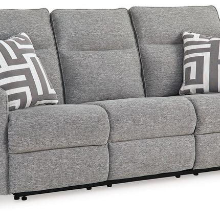 Biscoe - Pewter - Power Reclining Sofa With Adj Headrest Signature Design by Ashley® 