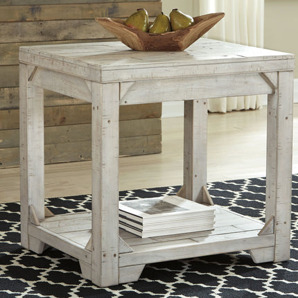 Fregine - Whitewash - Rectangular End Table Ashley Furniture 