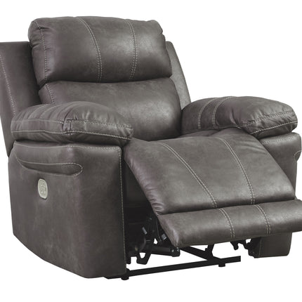 Erlangen - Dark Gray - Pwr Recliner/Adj Headrest Ashley Furniture 