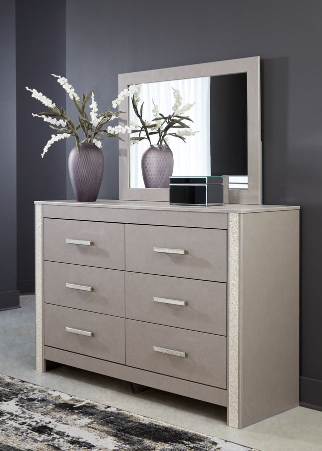 Surancha - Gray - Dresser And Mirror Signature Design by Ashley® 