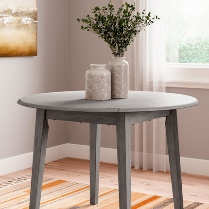 Shullden - Gray - Round Drm Drop Leaf Table Signature Design by Ashley® 