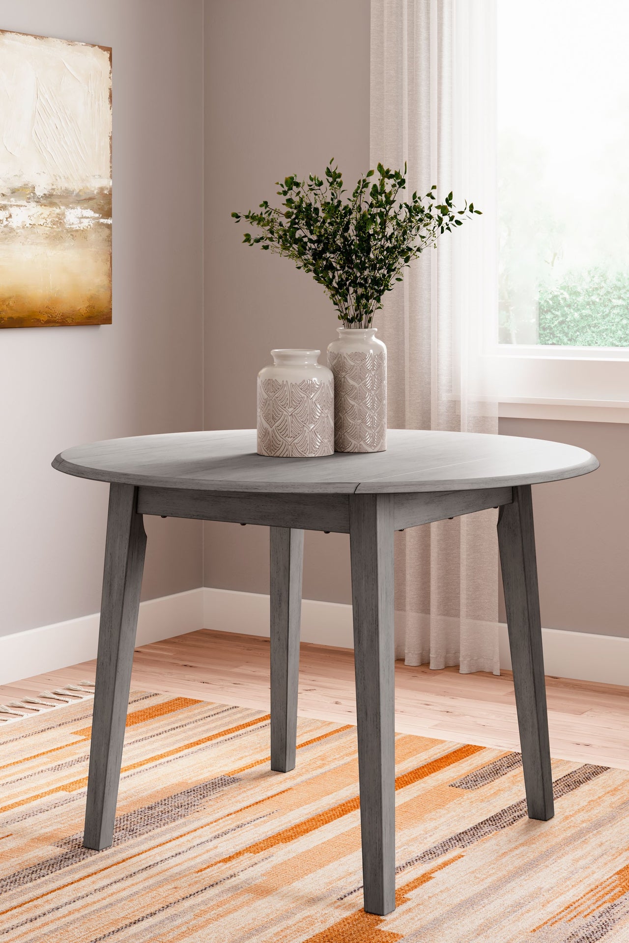 Shullden - Gray - 5 Pc. - Drop Leaf Table, 4 Side Chairs - Tony's Home Furnishings