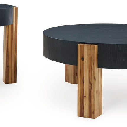 Breenmore - Black / Natural - Occasional Table Set (Set of 2) Signature Design by Ashley® 