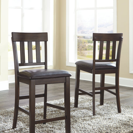 Haddigan - Dark Brown - Upholstered Barstool (Set of 2) Ashley Furniture 