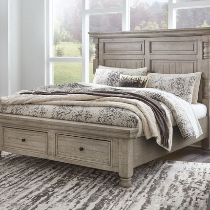 Harrastone - Gray - California King Panel Bed Millennium® by Ashley 