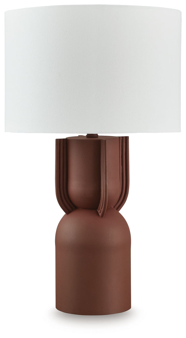 Rowandale - Brick Red - Metal Table Lamp Signature Design by Ashley® 