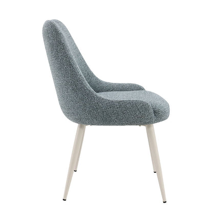 Laela - Side Chair (Set of 2) - Light Blue Boucle & White Finish ACME 