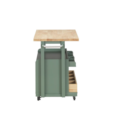 Harper - Kitchen Cart - Natural & Green ACME 