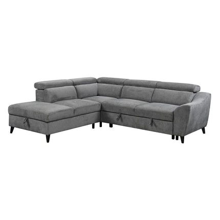 Wrenley - Sectional Sofa With Sleeper & Storage - Gray ACME 