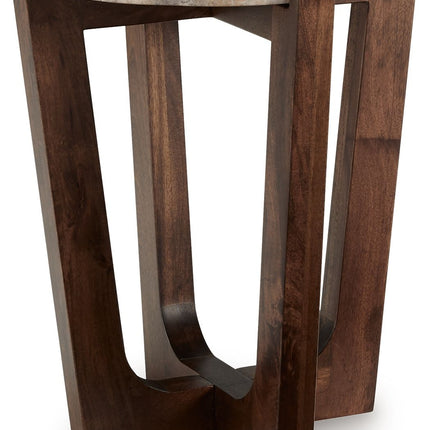 Tanidore - Warm Brown - Round End Table Signature Design by Ashley® 