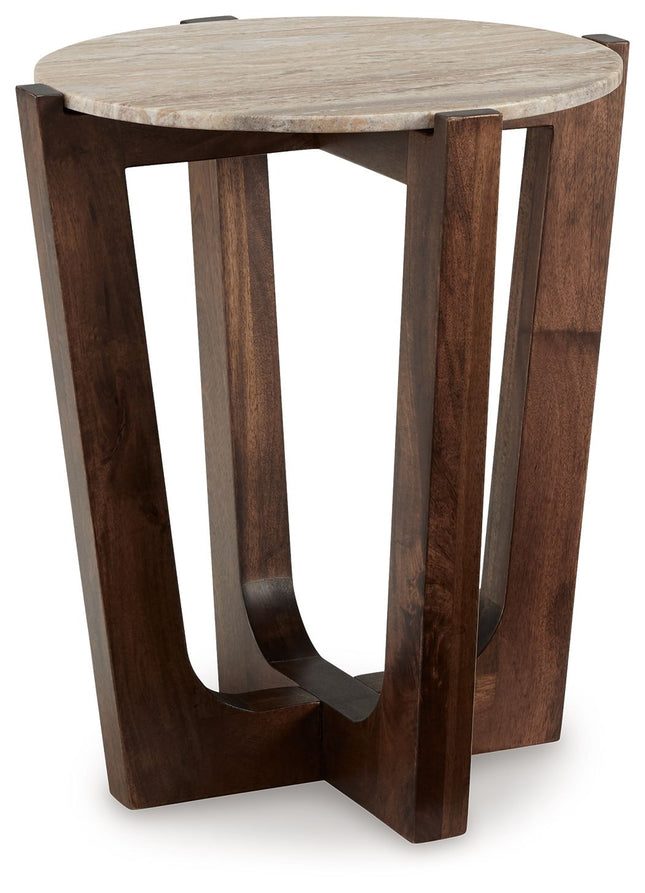 Tanidore - Warm Brown - Round End Table Signature Design by Ashley® 