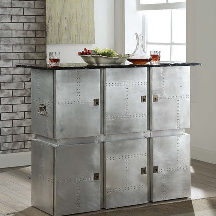 Brancaster - Bar Table With Marble Top - Aluminum ACME 