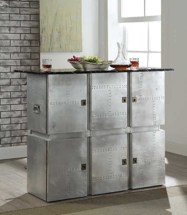 Brancaster - Bar Table With Marble Top - Aluminum ACME 