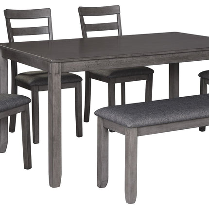 Bridson - Gray - Rect Drm Table Set (Set of 6) Ashley Furniture 