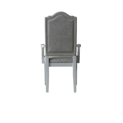 House - Marchese Chair (Set of 2) - Two Tone Gray Fabric & Pearl Gray Finish ACME 