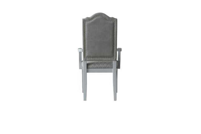 House - Marchese Chair (Set of 2) - Two Tone Gray Fabric & Pearl Gray Finish ACME 