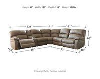 Thumbnail for Segburg - Driftwood - Left Arm Facing Power Sofa With Console 4 Pc Sectional Benchcraft® 