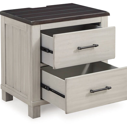 Darborn - Gray / Brown - Two Drawer Night Stand Signature Design by Ashley® 