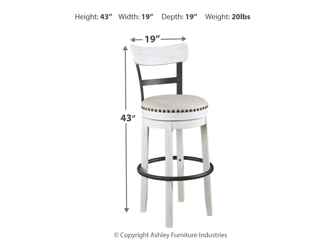 Valebeck -  Tall Upholstered Swivel Barstool Signature Design by Ashley® 