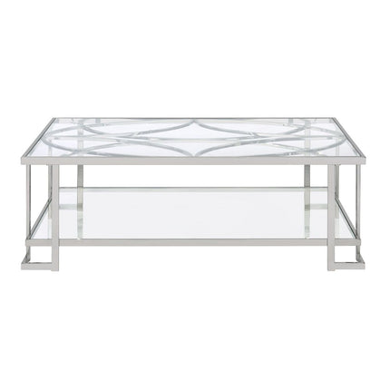 Kalan - Coffee Table - Glass & Silver ACME 