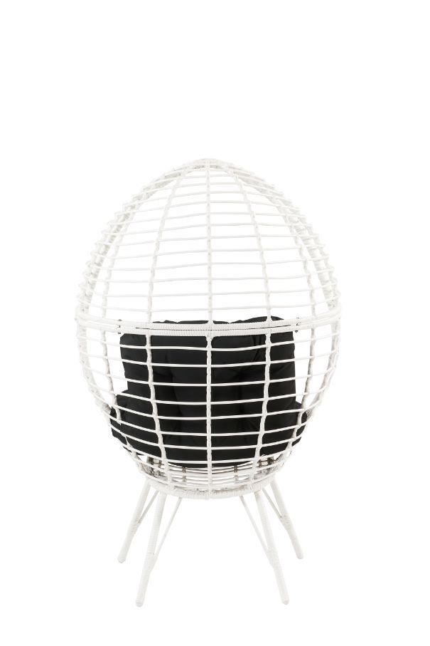 Galzed - Patio Lounge Chair - Black Fabric & White Wicker ACME 