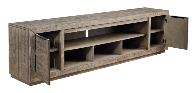 Krystanza - Weathered Gray - Xl TV Stand W/Fireplace Option Signature Design by Ashley® 