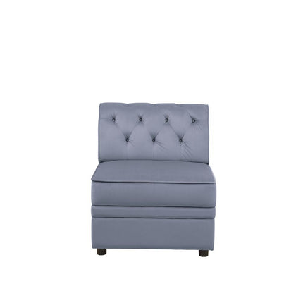 Bois II - Armless Chair - Gray Velvet ACME 