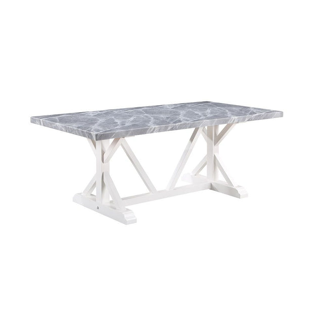 Hollyn - Dining Table With Engineering Stone Top - White ACME 