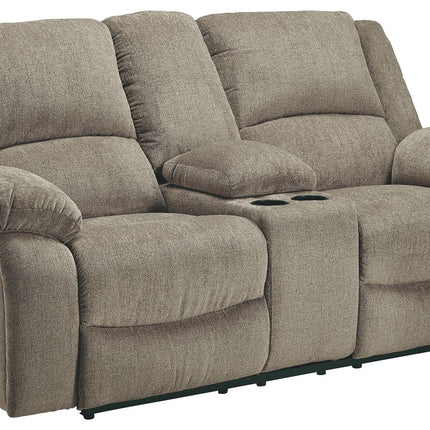 Draycoll - Pewter - Dbl Rec Pwr Loveseat W/Console Ashley Furniture 