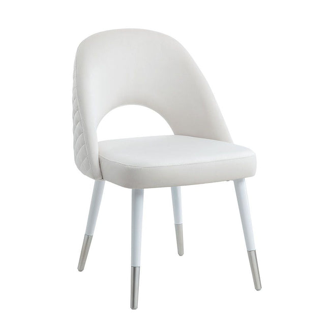 Zemirah - Side Chair (Set of 2) - White Velvet & White ACME 