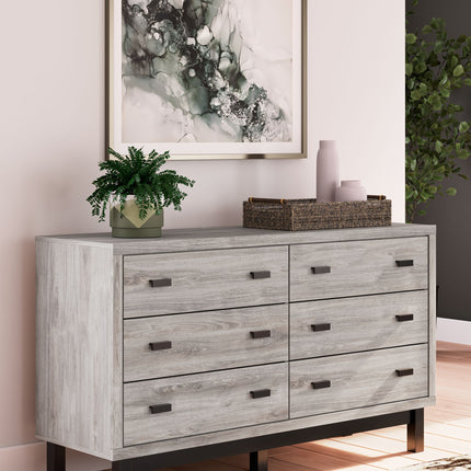 Vessalli - Black / Gray - Six Drawer Dresser Signature Design by Ashley® 