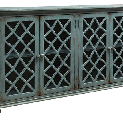 Mirimyn - Antique Teal - Accent Cabinet - Vintage Finish Ashley Furniture 