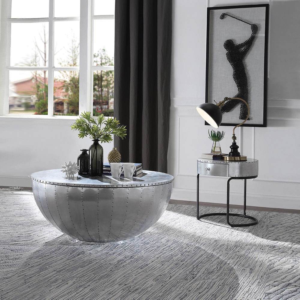 Brancaster - End Table - Aluminum - 21" - Tony's Home Furnishings