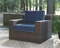 Thumbnail for Grasson - Brown / Blue - Lounge Chair W/Cushion - Tony's Home Furnishings