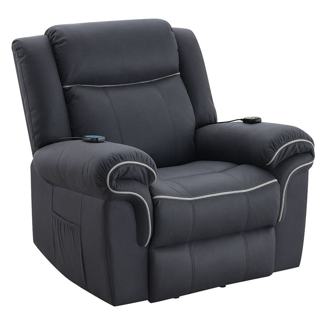 Domana - Power Recliner With Lift & Heating & Massage - Dark Blue Fabric ACME 