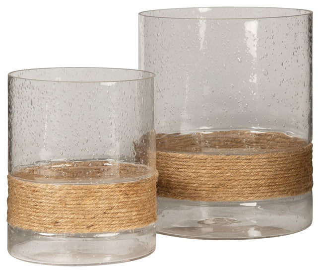 Eudocia - Clear - Candle Holder Set (Set of 2) Ashley Furniture 