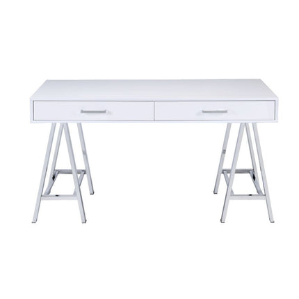 Coleen - Desk - White High Gloss & Chrome ACME 