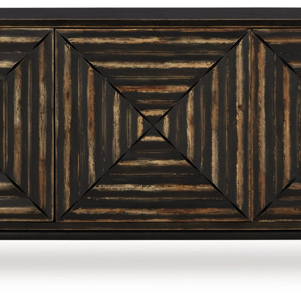 Fair Ridge - Distressed Black - Accent Cabinet Signature Design by Ashley® 