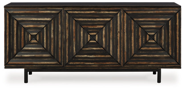 Fair Ridge - Distressed Black - Accent Cabinet Signature Design by Ashley® 