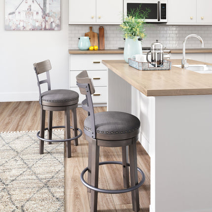 Caitbrook - Gray - Uph Swivel Barstool Signature Design by Ashley® 