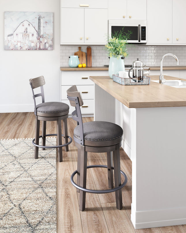 Caitbrook - Gray - Uph Swivel Barstool Signature Design by Ashley® 