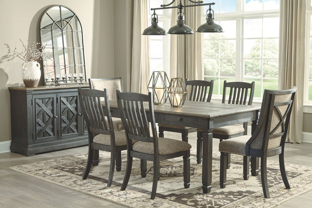 Tyler - Black / Grayish Brown - Dining Uph Side Chair (Set of 2) - Framed Back Ashley Furniture 