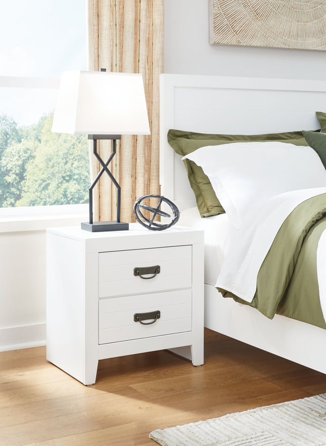 Binterglen - White - Two Drawer Night Stand Signature Design by Ashley® 