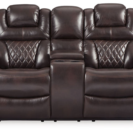 Warnerton - Chocolate - Pwr Rec Loveseat/Con/Adj Hdrst Signature Design by Ashley® 