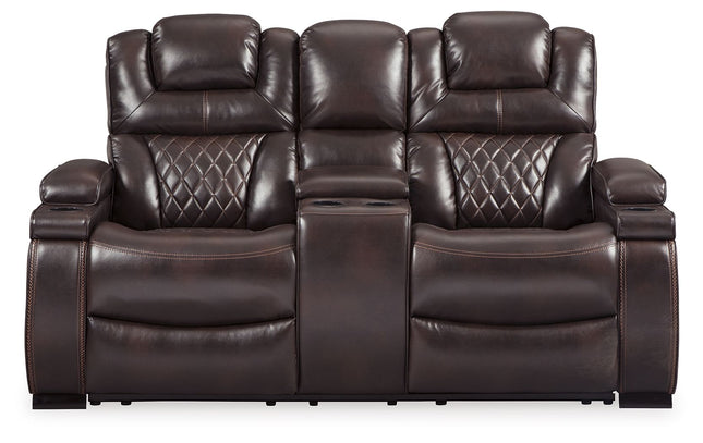 Warnerton - Chocolate - Pwr Rec Loveseat/Con/Adj Hdrst Signature Design by Ashley® 