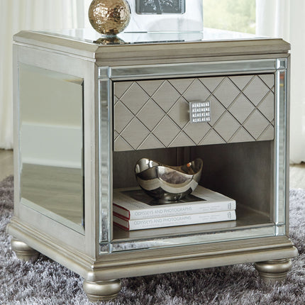 Chevanna - Platinum - Rectangular End Table Ashley Furniture 