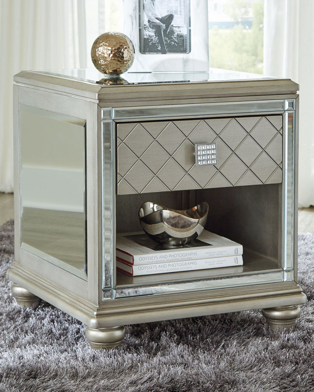 Chevanna - Platinum - Rectangular End Table Ashley Furniture 