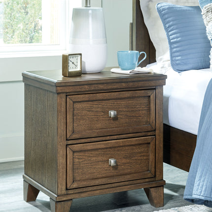 Shawbeck - Medium Brown - Two Drawer Night Stand Benchcraft® 